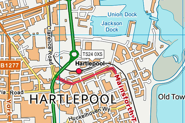 TS24 0XS map - OS VectorMap District (Ordnance Survey)