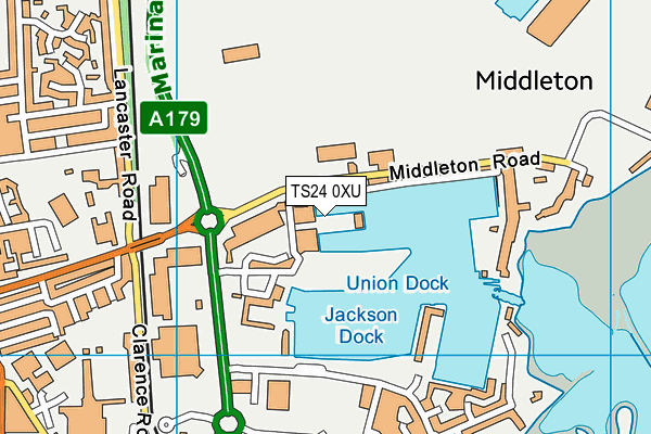 TS24 0XU map - OS VectorMap District (Ordnance Survey)