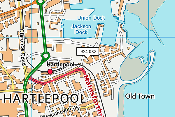 TS24 0XX map - OS VectorMap District (Ordnance Survey)