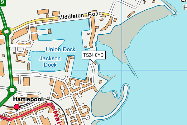 TS24 0YD map - OS VectorMap District (Ordnance Survey)