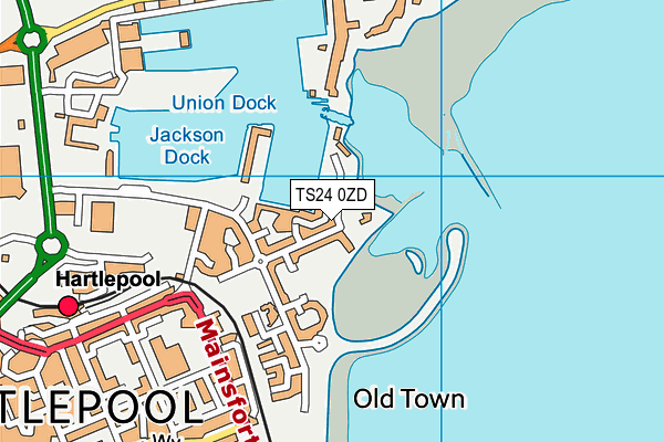 TS24 0ZD map - OS VectorMap District (Ordnance Survey)