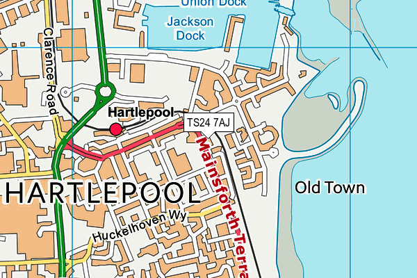 TS24 7AJ map - OS VectorMap District (Ordnance Survey)