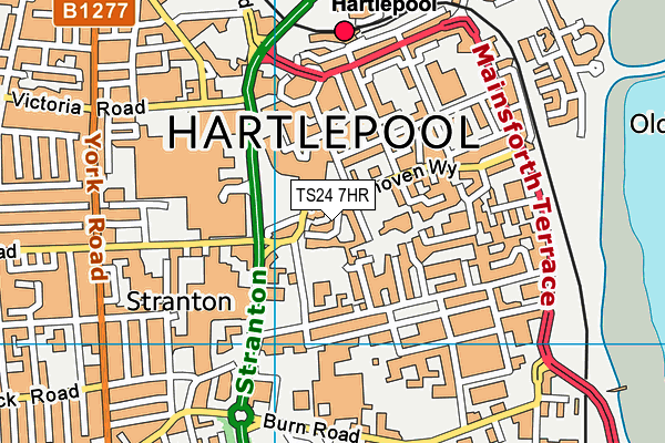 TS24 7HR map - OS VectorMap District (Ordnance Survey)