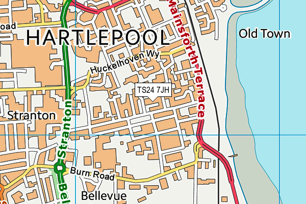 TS24 7JH map - OS VectorMap District (Ordnance Survey)