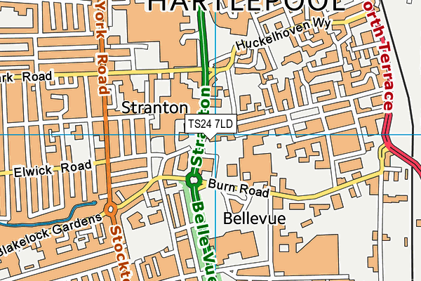 TS24 7LD map - OS VectorMap District (Ordnance Survey)