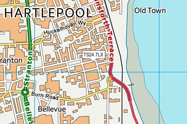 TS24 7LX map - OS VectorMap District (Ordnance Survey)