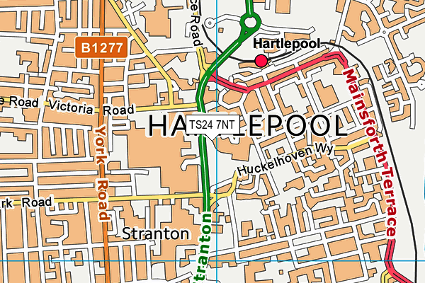 Hartlepool College of Further Education map (TS24 7NT) - OS VectorMap District (Ordnance Survey)