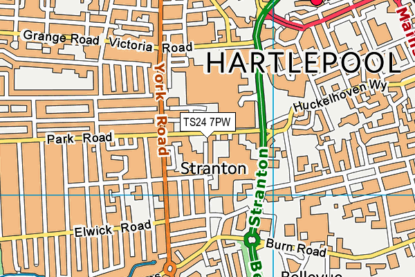 TS24 7PW map - OS VectorMap District (Ordnance Survey)