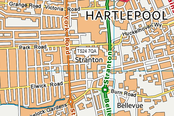 TS24 7QA map - OS VectorMap District (Ordnance Survey)