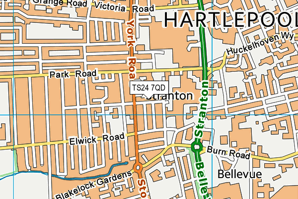 TS24 7QD map - OS VectorMap District (Ordnance Survey)