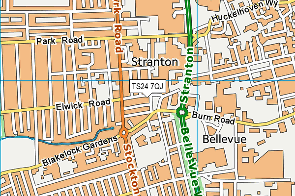 TS24 7QJ map - OS VectorMap District (Ordnance Survey)