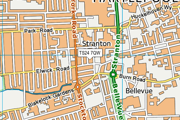 TS24 7QW map - OS VectorMap District (Ordnance Survey)