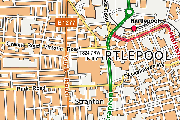 TS24 7RW map - OS VectorMap District (Ordnance Survey)