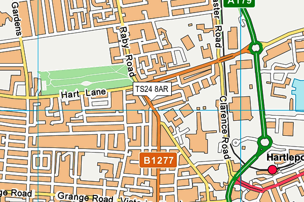 Hartlepool Indoor Bowls Club map (TS24 8AR) - OS VectorMap District (Ordnance Survey)