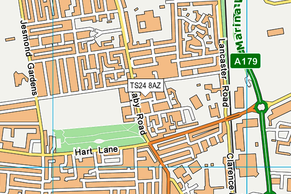 TS24 8AZ map - OS VectorMap District (Ordnance Survey)