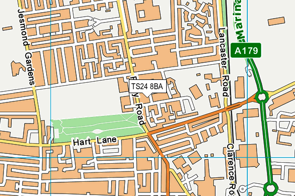 TS24 8BA map - OS VectorMap District (Ordnance Survey)