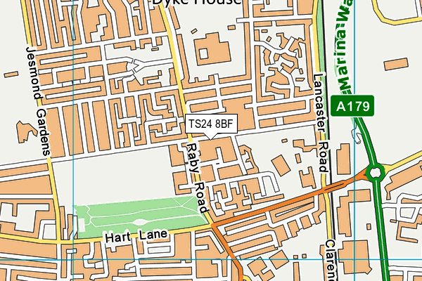 TS24 8BF map - OS VectorMap District (Ordnance Survey)