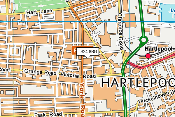 TS24 8BG map - OS VectorMap District (Ordnance Survey)