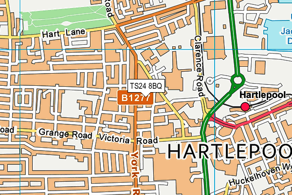 TS24 8BQ map - OS VectorMap District (Ordnance Survey)