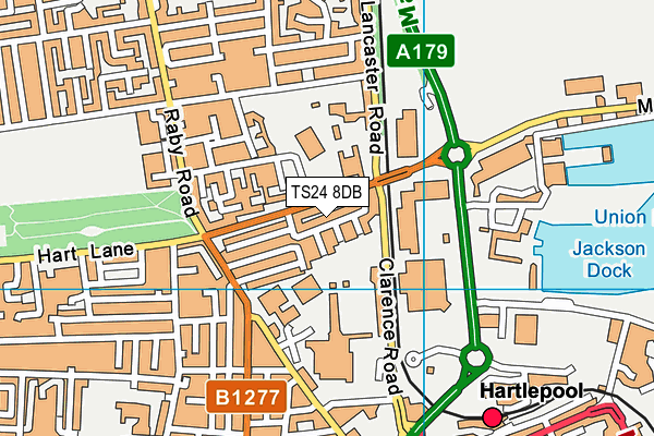 TS24 8DB map - OS VectorMap District (Ordnance Survey)