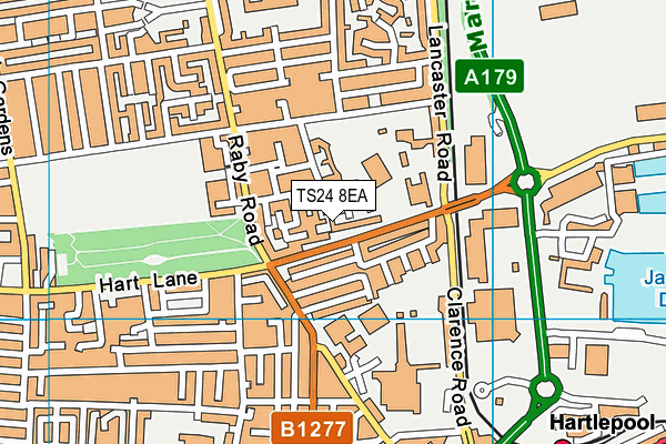 TS24 8EA map - OS VectorMap District (Ordnance Survey)