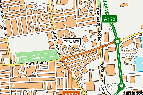 TS24 8EB map - OS VectorMap District (Ordnance Survey)