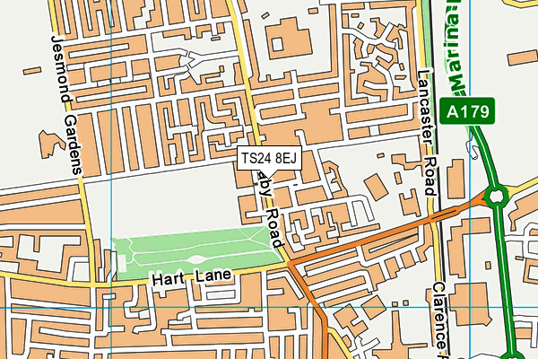 TS24 8EJ map - OS VectorMap District (Ordnance Survey)