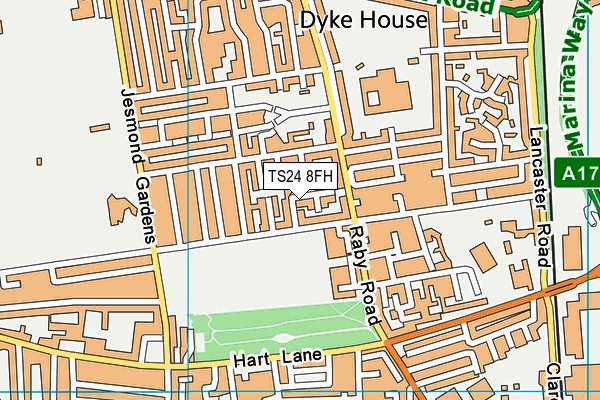 TS24 8FH map - OS VectorMap District (Ordnance Survey)