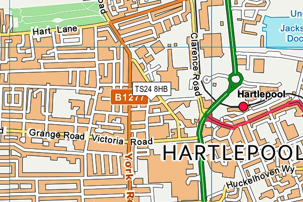 TS24 8HB map - OS VectorMap District (Ordnance Survey)