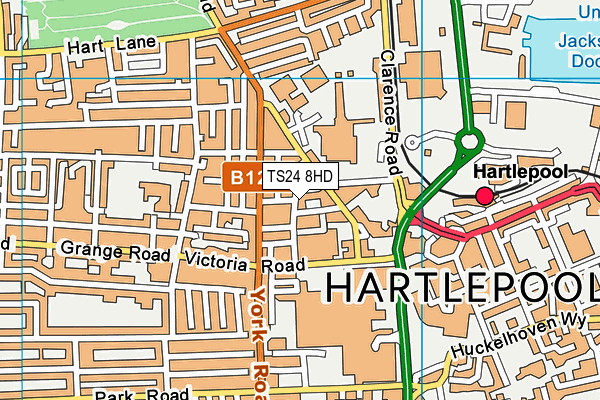 TS24 8HD map - OS VectorMap District (Ordnance Survey)