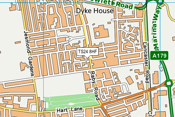 TS24 8HF map - OS VectorMap District (Ordnance Survey)