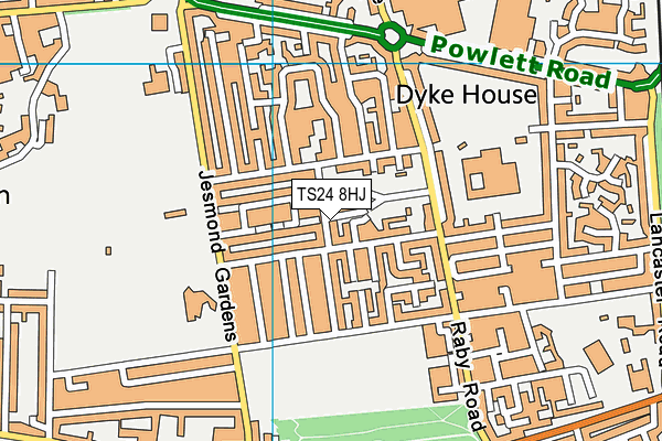 TS24 8HJ map - OS VectorMap District (Ordnance Survey)