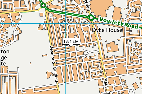 TS24 8JA map - OS VectorMap District (Ordnance Survey)