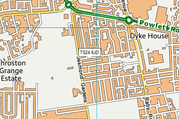 TS24 8JD map - OS VectorMap District (Ordnance Survey)