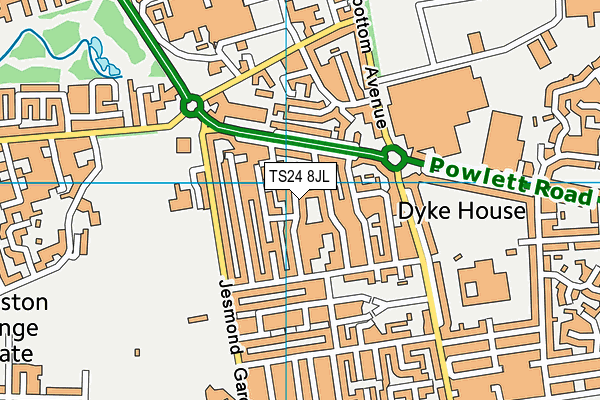 TS24 8JL map - OS VectorMap District (Ordnance Survey)