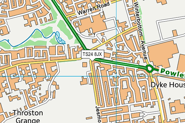 TS24 8JX map - OS VectorMap District (Ordnance Survey)