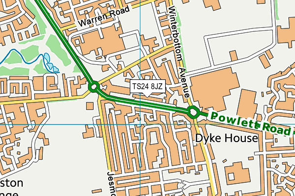 TS24 8JZ map - OS VectorMap District (Ordnance Survey)