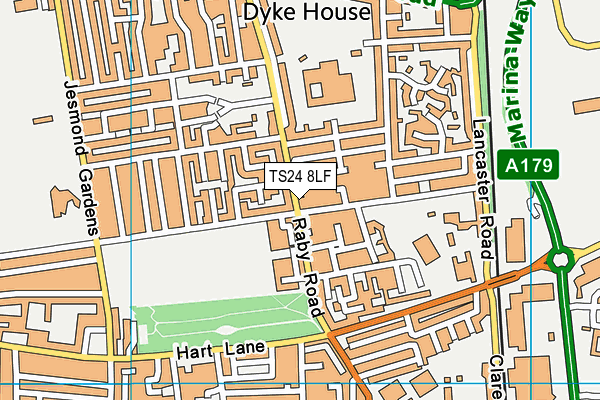 TS24 8LF map - OS VectorMap District (Ordnance Survey)