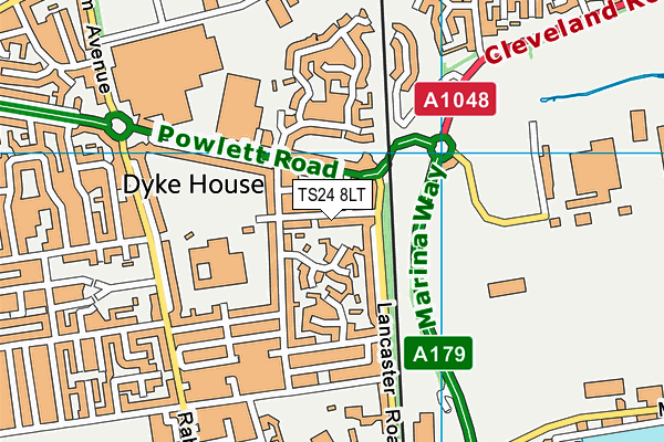 TS24 8LT map - OS VectorMap District (Ordnance Survey)