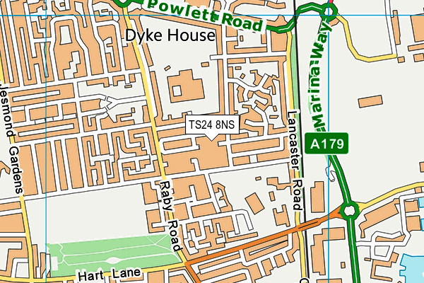 TS24 8NS map - OS VectorMap District (Ordnance Survey)