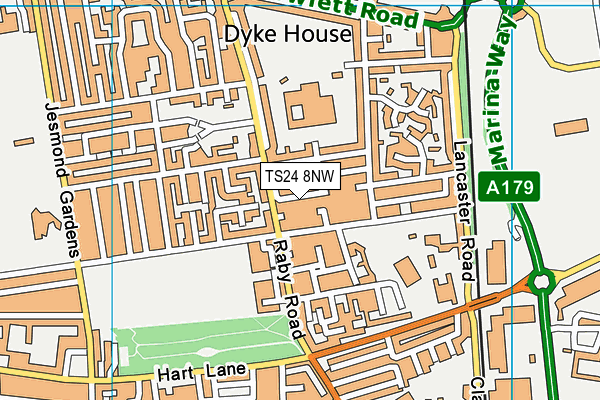 TS24 8NW map - OS VectorMap District (Ordnance Survey)