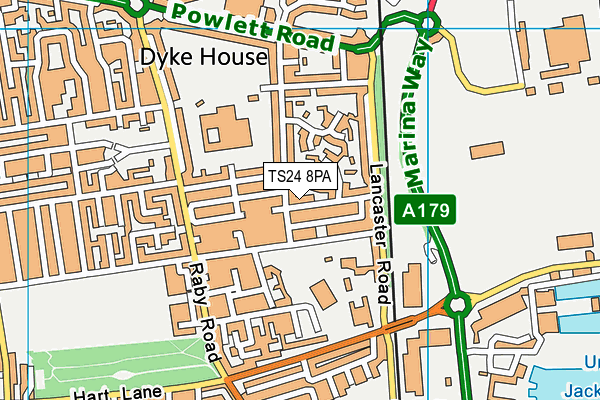 TS24 8PA map - OS VectorMap District (Ordnance Survey)