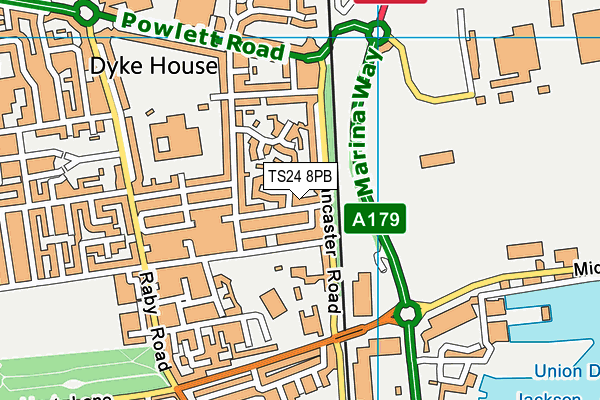 TS24 8PB map - OS VectorMap District (Ordnance Survey)