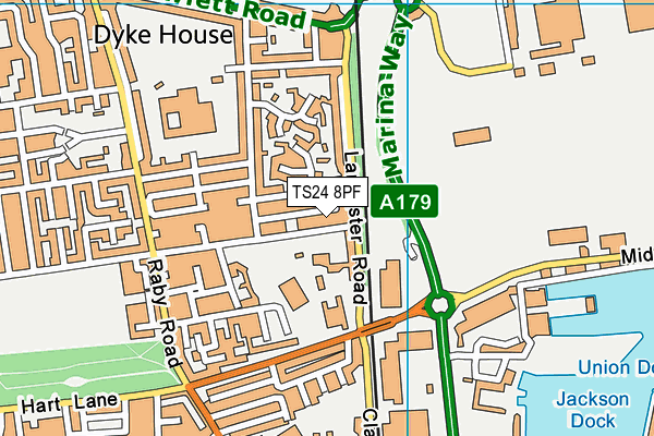 TS24 8PF map - OS VectorMap District (Ordnance Survey)