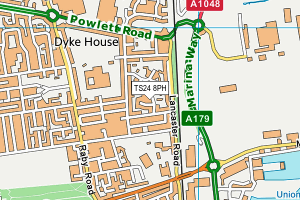 TS24 8PH map - OS VectorMap District (Ordnance Survey)