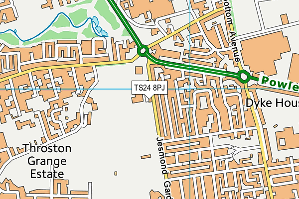 Jesmond Gardens Primary School map (TS24 8PJ) - OS VectorMap District (Ordnance Survey)