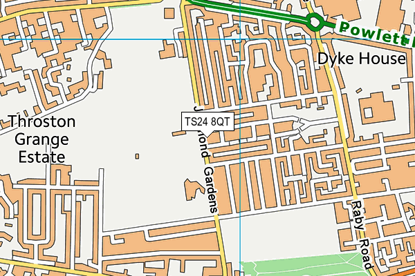 TS24 8QT map - OS VectorMap District (Ordnance Survey)