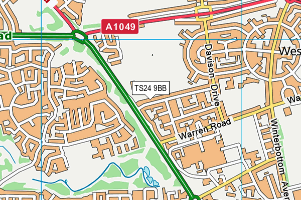 TS24 9BB map - OS VectorMap District (Ordnance Survey)