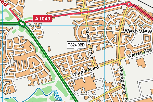 TS24 9BD map - OS VectorMap District (Ordnance Survey)