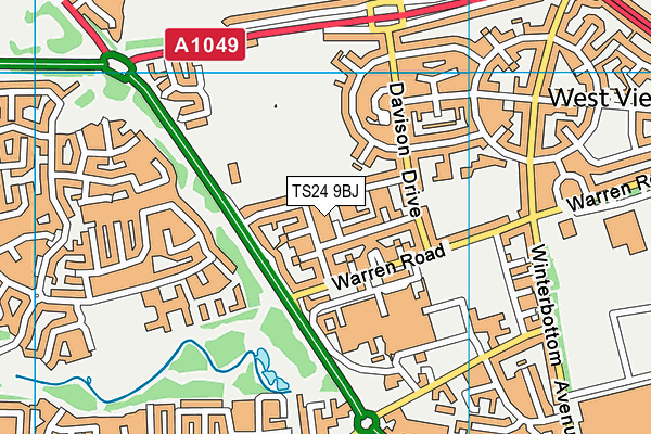 TS24 9BJ map - OS VectorMap District (Ordnance Survey)